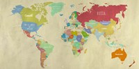 Modern Map of the World  (detail) Fine Art Print