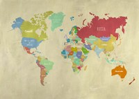 Modern Map of the World Fine Art Print