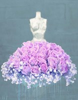 Dressed in Flowers II (Ocean Blue) Fine Art Print