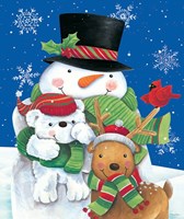 Snowman and Friends Fine Art Print