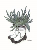 Rain Boot Staghorn Fern Fine Art Print