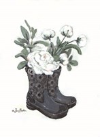 Rain Boot Peonies Fine Art Print