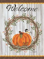 Pumpkin Welcome Wreath Fine Art Print