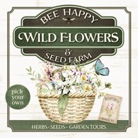 Bee Happy Wildflowers Fine Art Print
