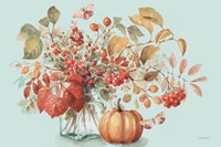 Autumn in Nature 01 on Aqua Fine Art Print