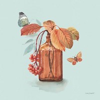 Autumn in Nature 03 on Aqua Fine Art Print