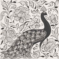 Peacock Garden IV BW Fine Art Print