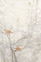 Birds in Trees II Brown Framed Print