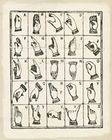 Vintage Sign Language Alphabet Framed Print