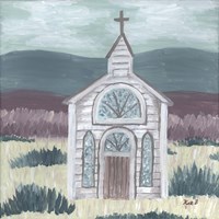 Farm Sketch Church Meadow Fine Art Print