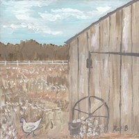 Chicken & Barn Fine Art Print
