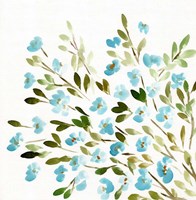 Sketchy Blossoms Blue Fine Art Print