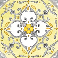 Jewel Medallion yellow gray IV Fine Art Print