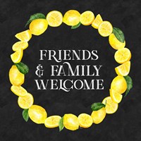 Live with Zest wreath sentiment III-Friends & Family Framed Print