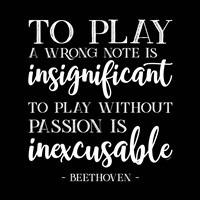 Moved by Music black I-Beethoven Framed Print