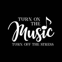 Moved by Music black VII-Stress Off Framed Print