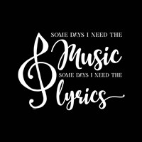 Moved by Music black IX-Some Days Fine Art Print