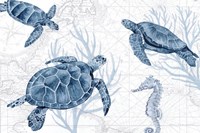 Deep Blue Sea II on White Framed Print