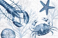 Deep Blue Sea III on White Fine Art Print