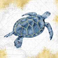 Deep Blue Sea VII White Gold Fine Art Print