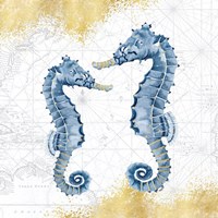 Deep Blue Sea VIII White Gold Framed Print