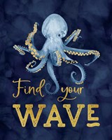 Deep Blue Sea IX on Navy Framed Print