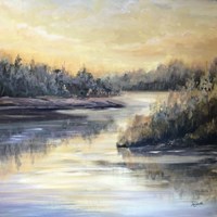 Golden Waters square Fine Art Print