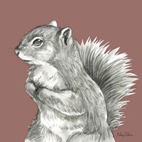 Watercolor Pencil Forest color IV-Squirrel Fine Art Print