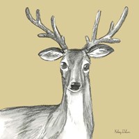 Watercolor Pencil Forest color VIII-Deer Fine Art Print