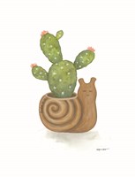 Snail Planter Cactus Framed Print