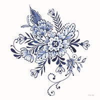 Blue & White Flowers I Framed Print