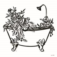 Vintage Floral Tub II Fine Art Print