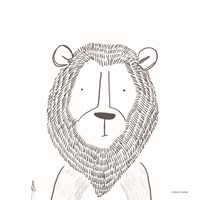 Lion Line Drawing 1 Framed Print