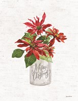 Merry Christmas Poinsettia Fine Art Print