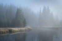 Grand Teton Lake Fog Framed Print