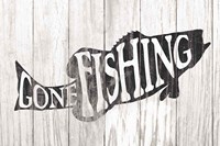 Gone Fishing Sign Fine Art Print