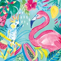 Fruity Flamingos III Fine Art Print