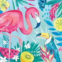 Fruity Flamingos II Fine Art Print