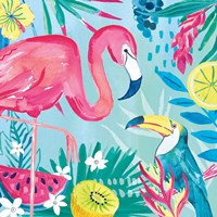 Fruity Flamingos II Framed Print