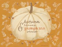 Autumn Leaves & Pumpkin Fine Art Print
