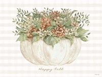 Happy Fall Pumpkin Floral Fine Art Print