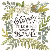 A Family is a Little World Fine Art Print
