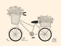 Spring Flower Bike Sketch Fine Art Print