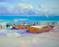 Boats On The Shore Fine Art Print