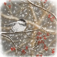 Snowberry Bird I Fine Art Print