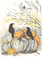 Crows in the Pumpkin Patch Fine Art Print