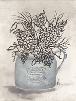 Sketchy Floral Enamel Pot Fine Art Print