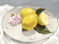Lemons on a Plate II Framed Print
