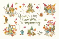 Garden Gnomes I on white Fine Art Print