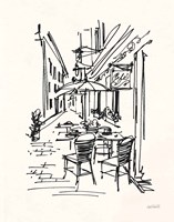 Cafe Sketch II on Cream Fine Art Print
